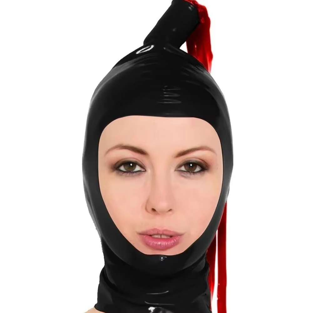 Cosplay Prop Paint - Zwarte Latex Kap met Latex Paardenstaart