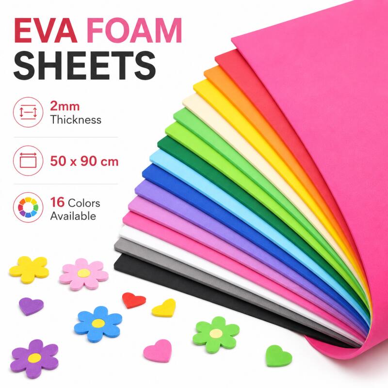 Eva Foam Sheet - 2 stuks EVA-schuimplaten, kleurrijk zacht duurzaam